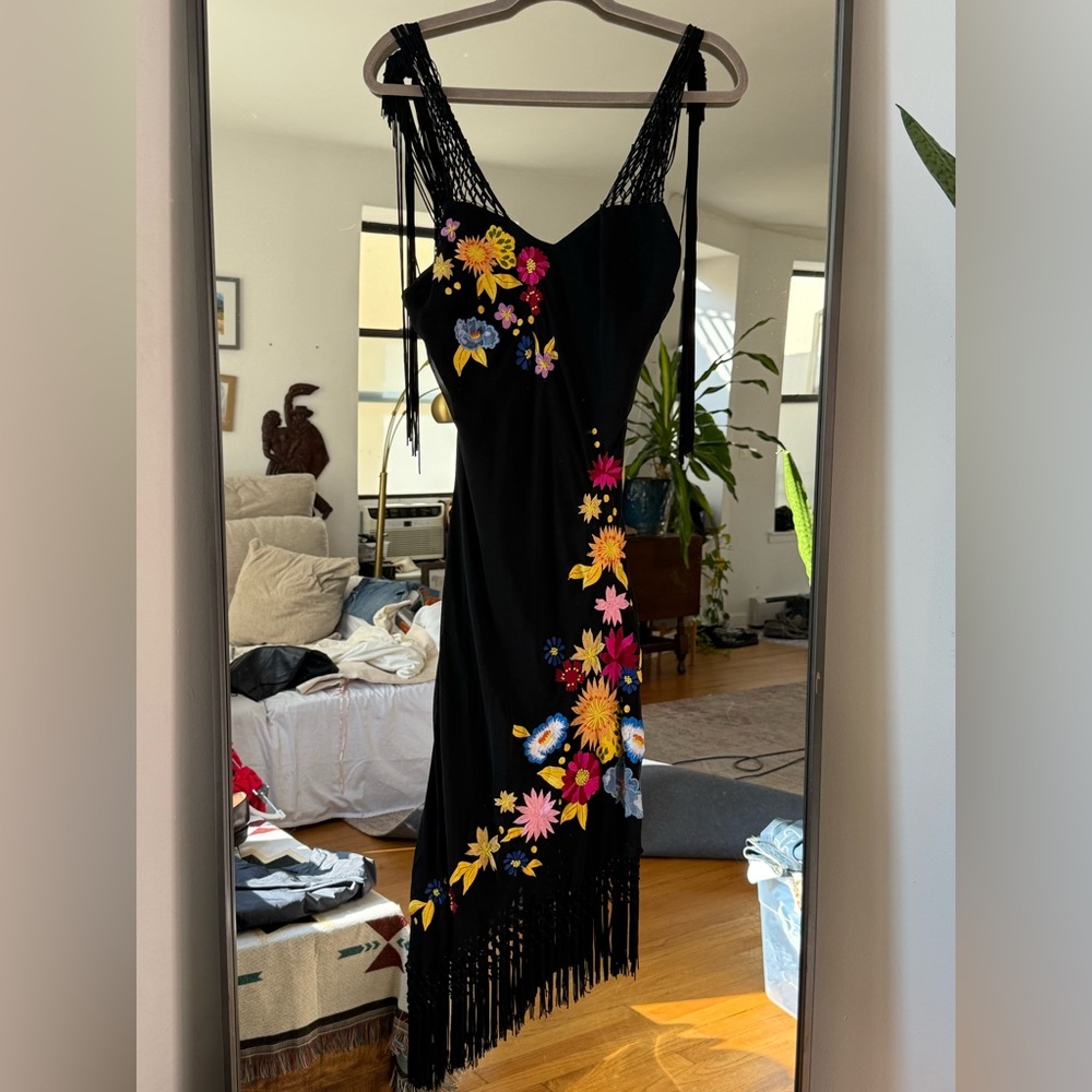 SUE WONG! Size 4 insane midi silk dress 100% silk